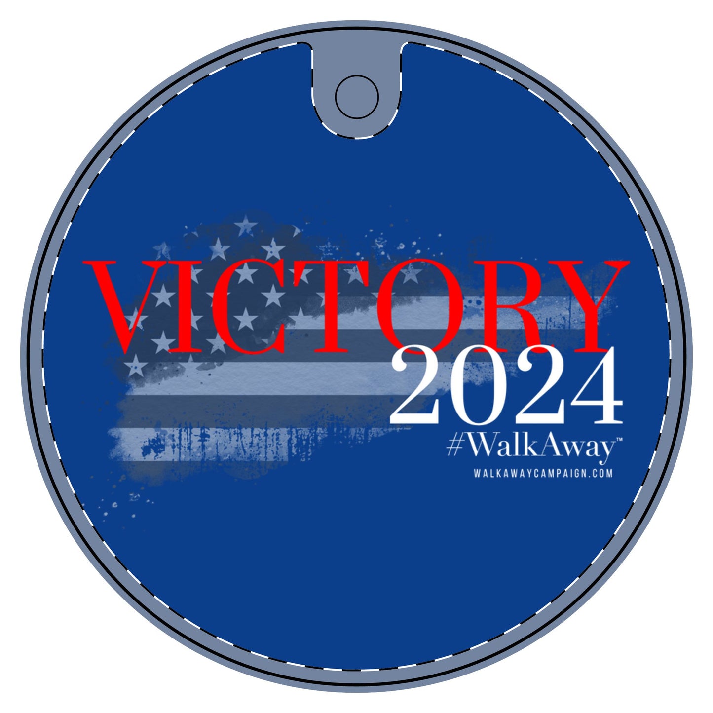 Victory 2024 Ceramic Ornament (Blue Background)