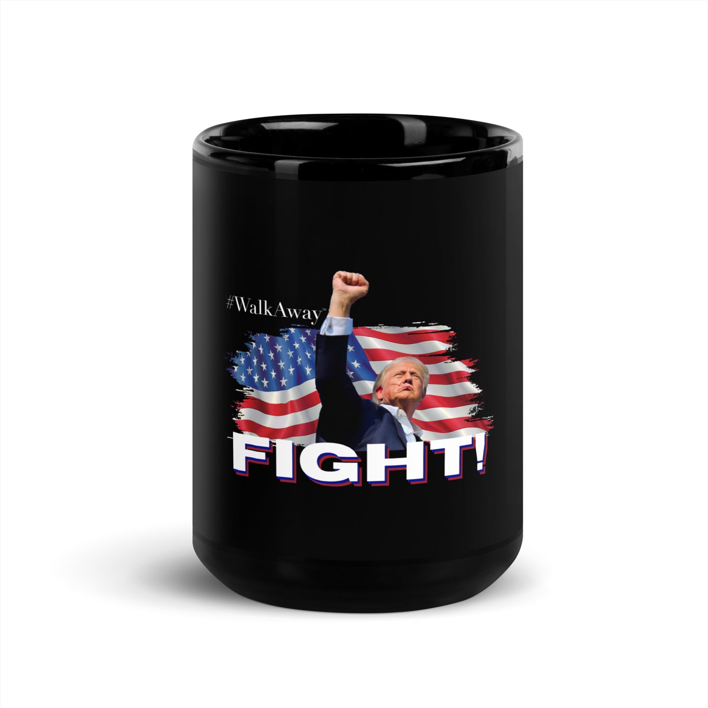 FIGHT! Black Glossy Mug