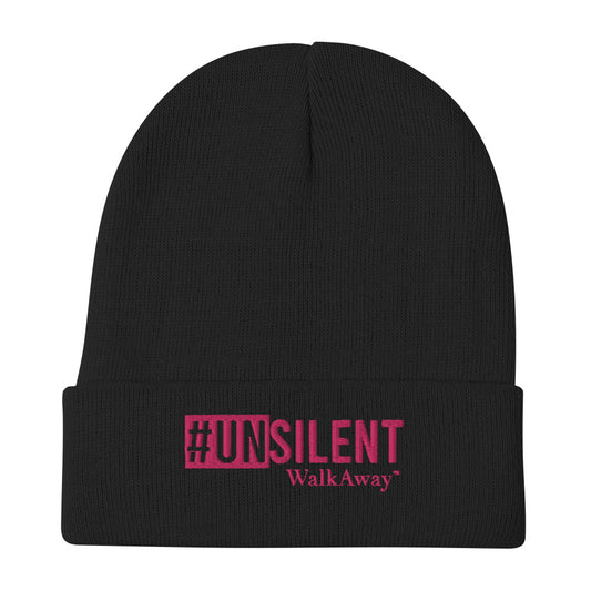 Neon Pink Unsilent Embroidered Beanie