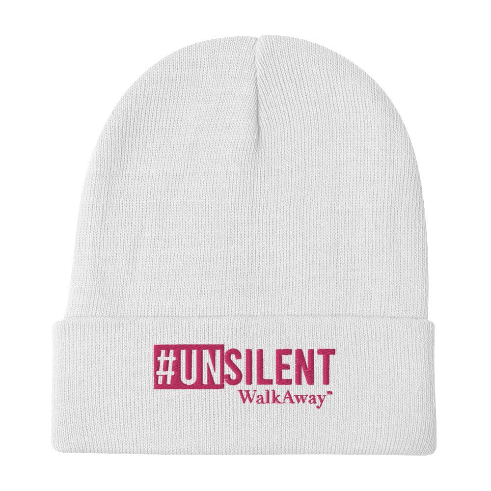 Neon Pink Unsilent Embroidered Beanie